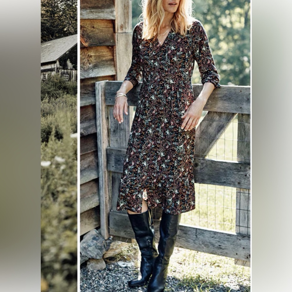 J Jill Midi Paisely Dress
